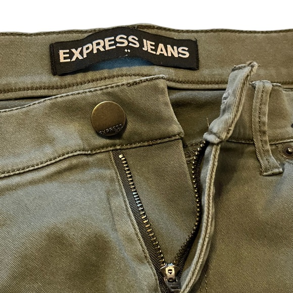 Express Mid Rise Green Legging Jeans | Women's 2 - Picture 5 of 8